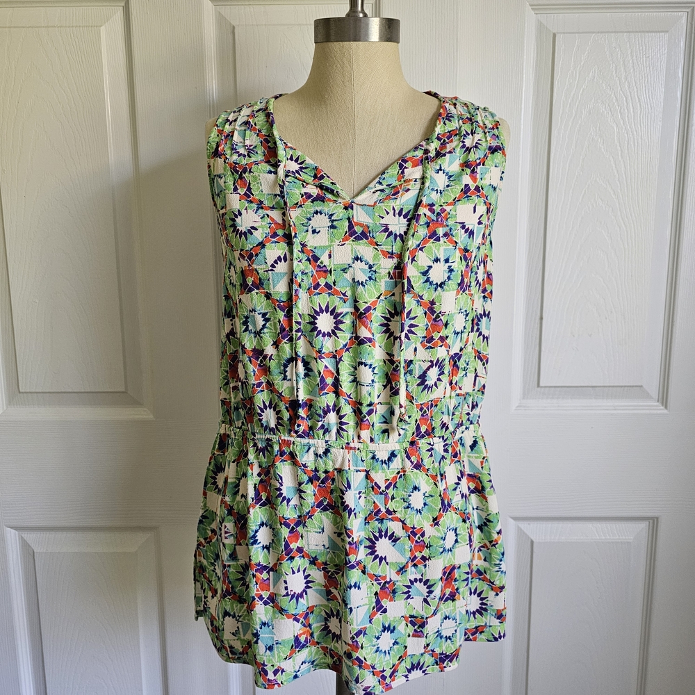CAbi Multicolor Geometric Print Tunic